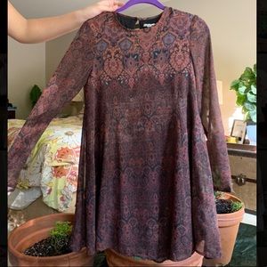 UO Burgundy Printed Dress